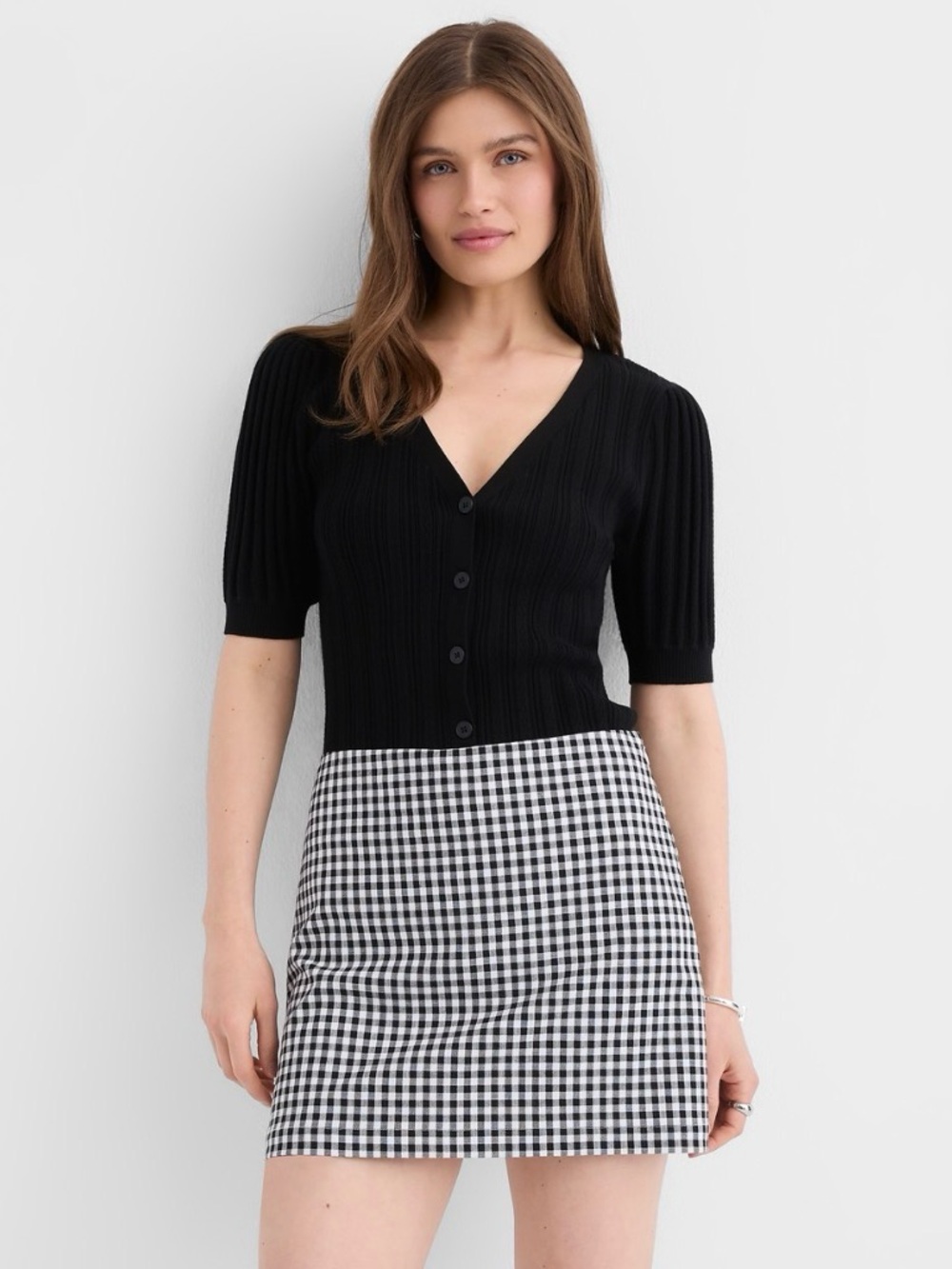 NWT Loft gingham mini skort size 12